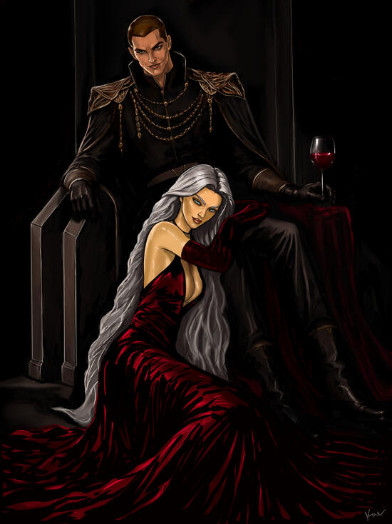 Thran x Rayne, Full Body, Background details Thran x Rayne, Full Body, Background details